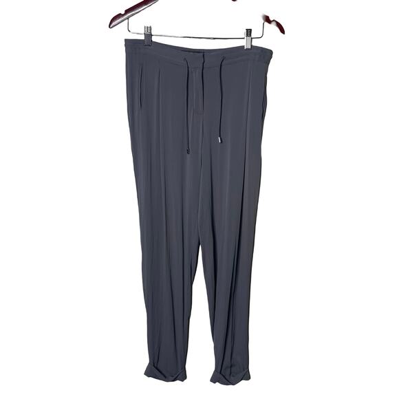 Loro Piana grey 100% silk tapered trouser pants sz 40 US 4 - Picture 1 of 10